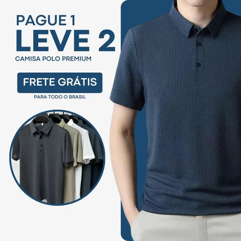 [PAGUE 1 LEVE 2] - Camisa Polo Ultra Fresh Seda Gelo