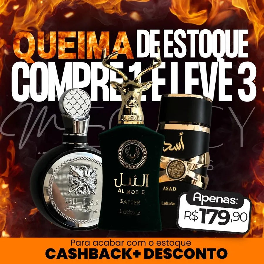 PROMOÇÃO COMPRE 1 LEVE 3 - Lattafa Fakhar, AL Noble Ameer e Assad Lattafa - QUEIMA DE ESTOQUE