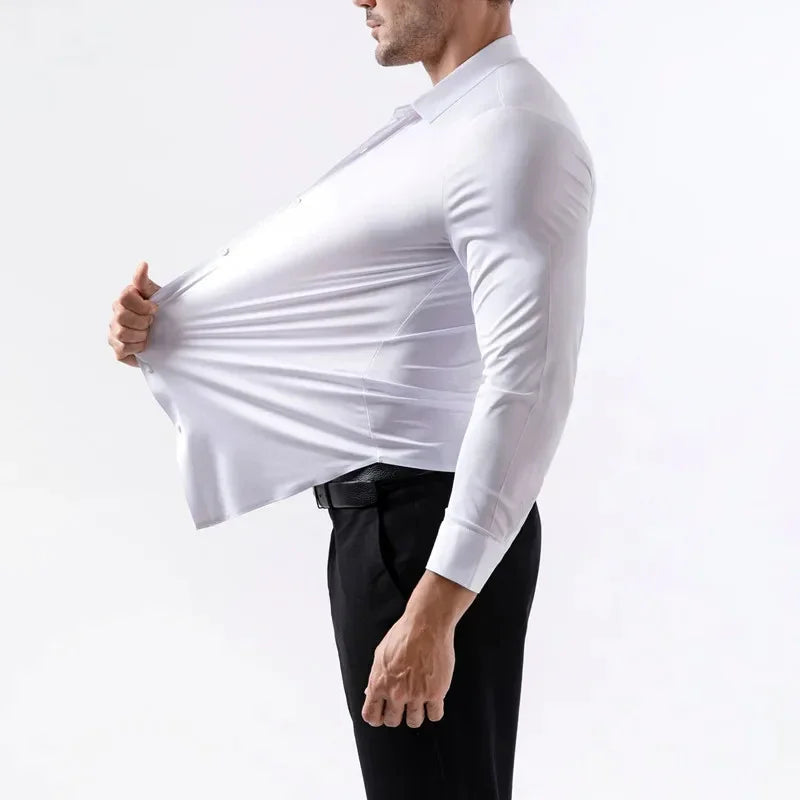 Camisa Elastech Social Anti Amassados + Brinde Relogio Social